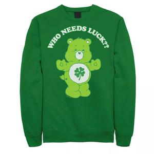 Мужской свитшот ко Дню Святого Патрика с изображением мишек Care Bears "Кому нужна удача" Licensed Character