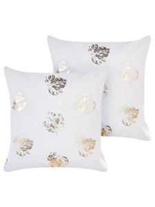 Beliani Комплект из 2 декоративных подушек GOLDENROD в бело-золотом цвете