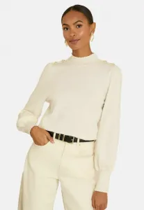 Джемпер с высоким воротником и тонкой вязкой, укороченный Love & Roses, Ivory