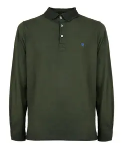 Зеленая хлопковая рубашка поло Gallo, зеленый