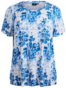 Рубашка Zizzi Vmalis, цвет Royal blue/Sky blue