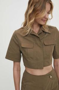 Хлопковая блузка Answear Lab, зеленый