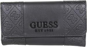 Кошелек Guess Holly Black Signature Logo Print, женский трехсекционный клатч