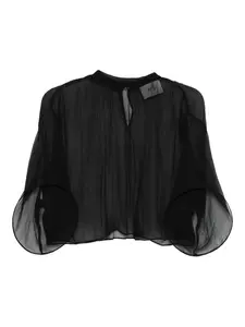 Шелковая блузка с оборками Atu Body Couture, черный