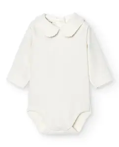 В упаковке 2 детских боди с хлопковым воротником и длинными рукавами BABIDÚ, бежевый