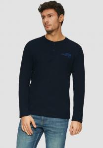 Топ с длинными рукавами MIT HENLEY AUSSCHNITT s.Oliver, темно-синий