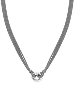 Ожерелье с подвеской в виде двойной цепочки «Любовный узел» из стерлингового серебра, 18 дюймов Macy'S, silver