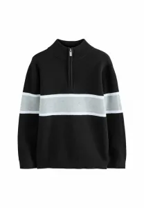 Джемпер прямого кроя с застежкой-молнией на воротнике Next, Black