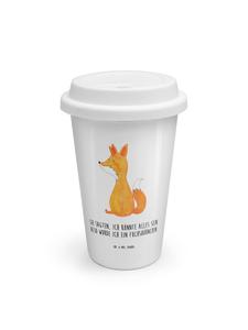 Mr. & Mrs. Panda Многоразовая кружка с надписью «Единорог и лиса» белого цвета