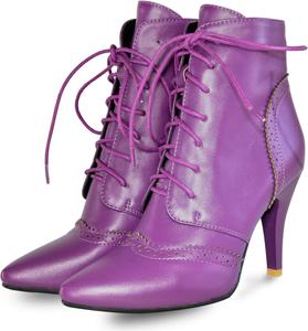 Женские ботильоны Quimeir на шпильке с заостренным носком и шнуровкой, Purple
