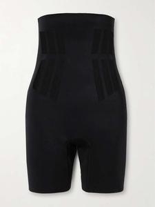 Эластичные шорты из технического джерси с отделкой из эластичной сетки Commando, черный