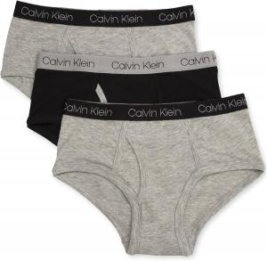 Комплект из 3 трусиков-брифов Calvin Klein для мальчиков Little Modern из хлопка разных цветов, Heather Grey, Black, Heather Grey