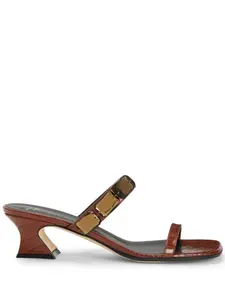 Босоножки Flaminia 45 с квадратным носком Giuseppe Zanotti, коричневый