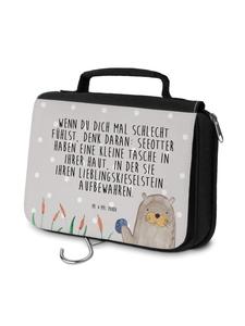 Mr. & Mrs. Panda Косметичка Otter Stein с надписью, пастельно-серого цвета