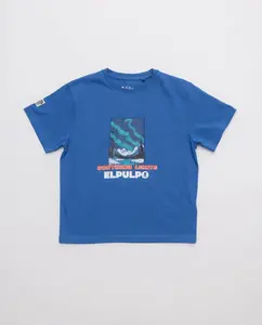 Детская футболка с коротким рукавом и круглый воротник El Pulpo, синий