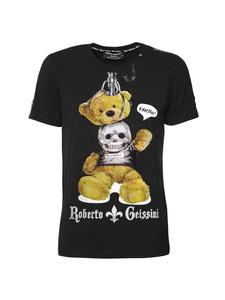 Футболка с изображением медведя-черепа, черная, унисекс Roberto Geissini