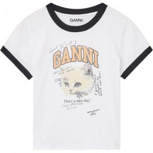 Кроп-футболка Kitty GANNI, белый
