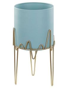 Уличный цветочный горшок Beliani KALANDRA, 19x19x19 см цвет blau/gold/hellblau