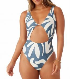 Купальник Beach Hut Geo Morro Bay слитный в сине-белую полоску O'Neill