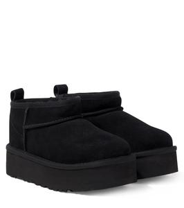 Классические ультрамини платформы из замши UGG Kids, черный