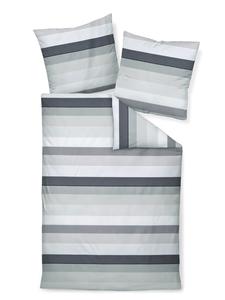 Janine Атласное постельное белье JD - современный полосатый узор графитового цвета