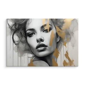 Картина на холсте Muralo abstraktes Frau Porträt, 90x60x60 см цвет beige/schwarz/grau/weiß