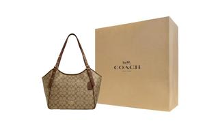 COACH Сумка-шоппер Meadow Canvas с кожаными вставками