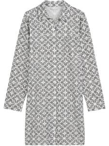 Marc O'Polo Комбинированная хлопковая толстовка для сна из хлопка с принтом белого цвета
