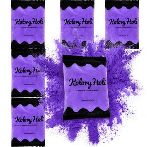 Holi Colors, Красочный порошок Холи для Фестиваля цветов Упаковка из 6 шт., фиолетовый УФ Kolory Holi