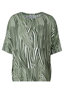 Футболка CECIL, хаки/светло-зеленый