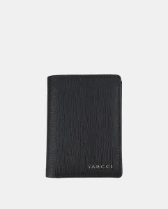 Мужской вертикальный кошелек YANCCI с металлическим логотипом, черный