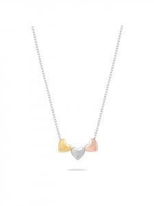 s.Oliver Колье «Трехцветные сердца» из серебра