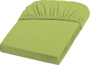 Простыня на резинке Mako-Jersey Jenny C, яблочно-зеленый, 7041, 120 x 200 Fleuresse