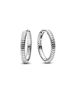 Маленькие серьги-кольца с подвесками Moments Pandora, silver