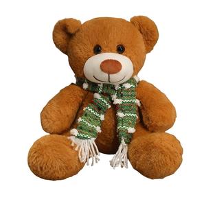 Милый зимний шарф с плюшевым мишкой Teddy Bear Dolls высотой 35 см MLING, светло-коричневый/зеленый