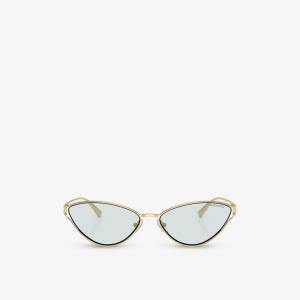 Солнцезащитные очки в металлической оправе «кошачий глаз» Tf3095 Tiffany & Co, золотой