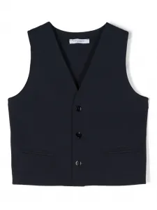Жилет строгого кроя с V-образным вырезом Paolo Pecora Kids, синий