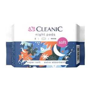 Ночные гигиенические прокладки, 8 шт./1 упаковка. Cleanic Soft night