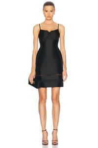 Платье с двойным лифом и бантом на бретелях Shushu/Tong, Black
