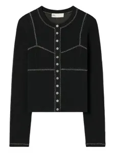 Кардиган в рубчик Tory Burch, черный