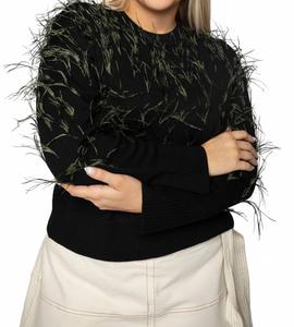 Свитер Lexia Feather - размер плюс, черный Tanya Taylor