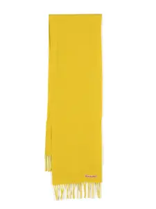 Шерстяной шарф с нашивкой-логотипом Acne Studios, желтый