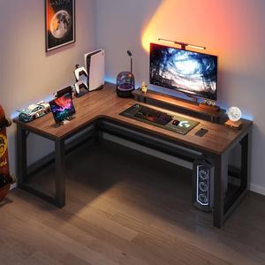 Игровой стол Naijia (Naijia) 140x120 см, угловой, для двоих, с полкой, в стиле North American Black Walnut, левосторонний