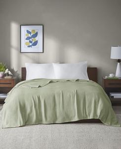 Хлопковое одеяло freshspun basketweave, размер full/queen Madison Park, Green