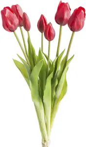 Мое домашнее искусственное растение "Майва", пучки тюльпанов в наборе из 7 штук My home 20х47 см, красный