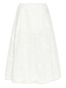 Юбка миди Fiamma с цветочной вышивкой MUNTHE, белый