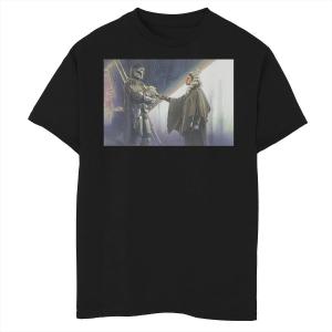 Футболка с плакатом и графикой для мальчиков 8–20 лет «Звездные войны: Мандалорец и Асока прощаются» Star Wars