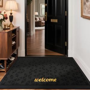 Dajiang Ковер 90х150 см для прихожей, износостойкий, с лазерной вышивкой, для улицы, счищает песок и пыль