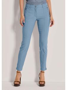 MADELEINE Узкие брюки с карманами на молнии дымчато-синего цвета