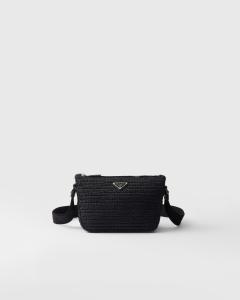 Вязаная сумка через плечо Prada, черный